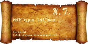 Mátyus Tímea névjegykártya